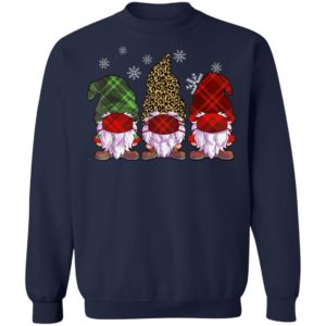 Quarantine Christmas Gnomes Wearing Mask Buffalo Plaid Shirt