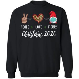 Peace love Merry Christmas 2020 quarantine gnome mask Shirt