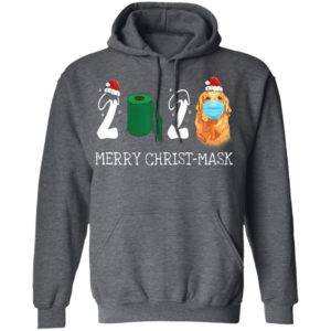 Merry Christ-Mask Santa Golden Retriever Wearing Mask Shirt