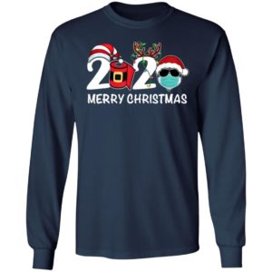 Merry Christmas 2020 Quarantine Christmas Santa Face Mask Shirt
