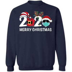 Merry Christmas 2020 Quarantine Christmas Santa Face Mask Shirt