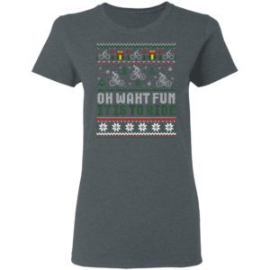 Cycling Bicycle Bike Cyclist Ugly Christmas Xmas Sweater TShirt