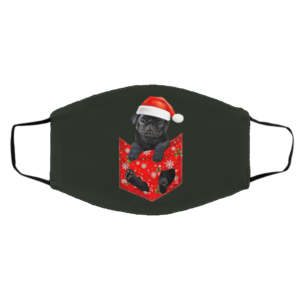 Santa Pug Merry Christmas face mask