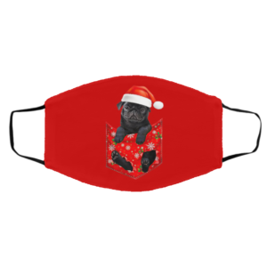 Santa Pug Merry Christmas face mask