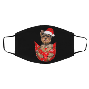 Santa Yorkshire Terrier Merry Christmas face mask
