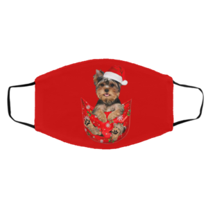 Santa Yorkshire Terrier Merry Christmas face mask