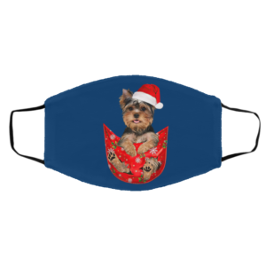 Santa Yorkshire Terrier Merry Christmas face mask