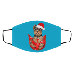 Santa Yorkshire Terrier Merry Christmas face mask