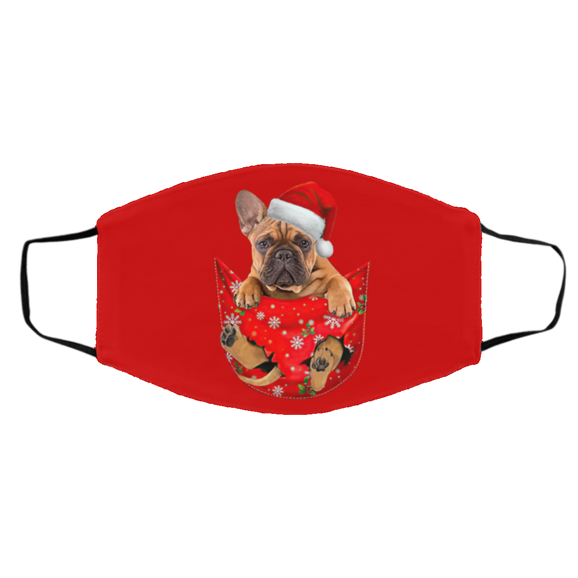 Santa Daschund Merry Christmas face mask