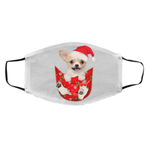 Santa Chihuahua Dog Merry Christmas face mask