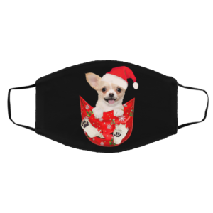 Santa Chihuahua Dog Merry Christmas face mask