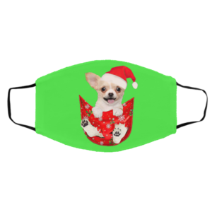 Santa Chihuahua Dog Merry Christmas face mask