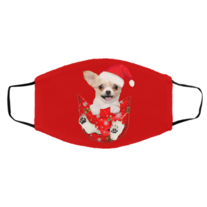 Santa Chihuahua Dog Merry Christmas face mask