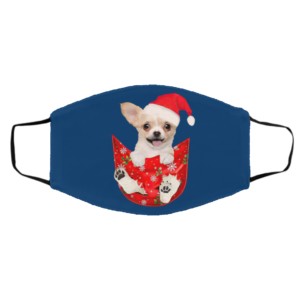 Santa Chihuahua Dog Merry Christmas face mask