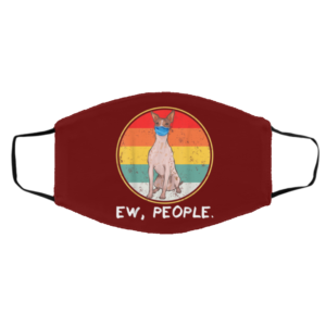 Ew People American Hairless Terrier Dog Wearing Face Mask