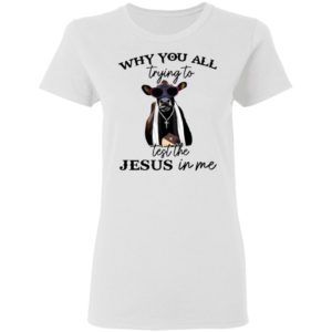 Why You All Trying To Test The Jesus In Me Pastor Cow T-Shirt, LS, Hoodie