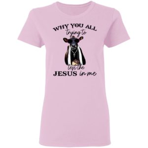Why You All Trying To Test The Jesus In Me Pastor Cow T-Shirt, LS, Hoodie