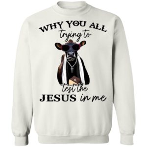 Why You All Trying To Test The Jesus In Me Pastor Cow T-Shirt, LS, Hoodie