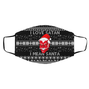 I Love Satan I Mean Santa Evil Devil Ugly Christmas Face Mask