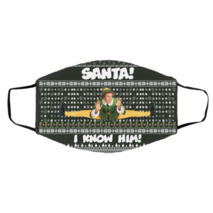 Santa I Know Him Buddy Elf Ugly Christmas Face Mask