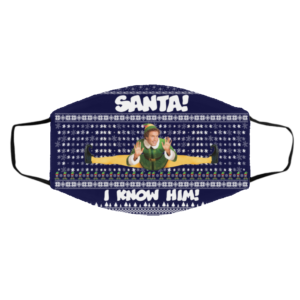 Santa I Know Him Buddy Elf Ugly Christmas Face Mask