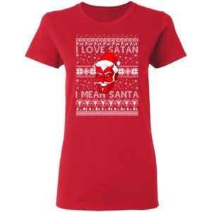 I Love Satan I Mean Santa Evil Devil Ugly Christmas Sweater