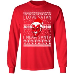 I Love Satan I Mean Santa Evil Devil Ugly Christmas Sweater