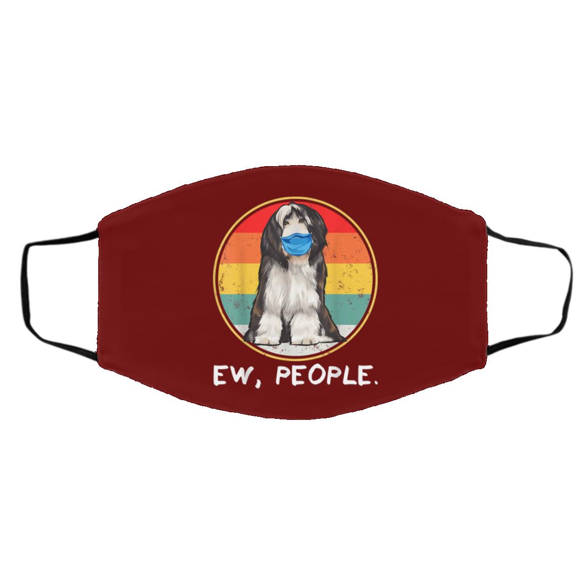 Vintage Ew People Bearded Collie Dog Wearing Face Mask Vintage Ew People Bearded Collie Dog Wearing Face Mask