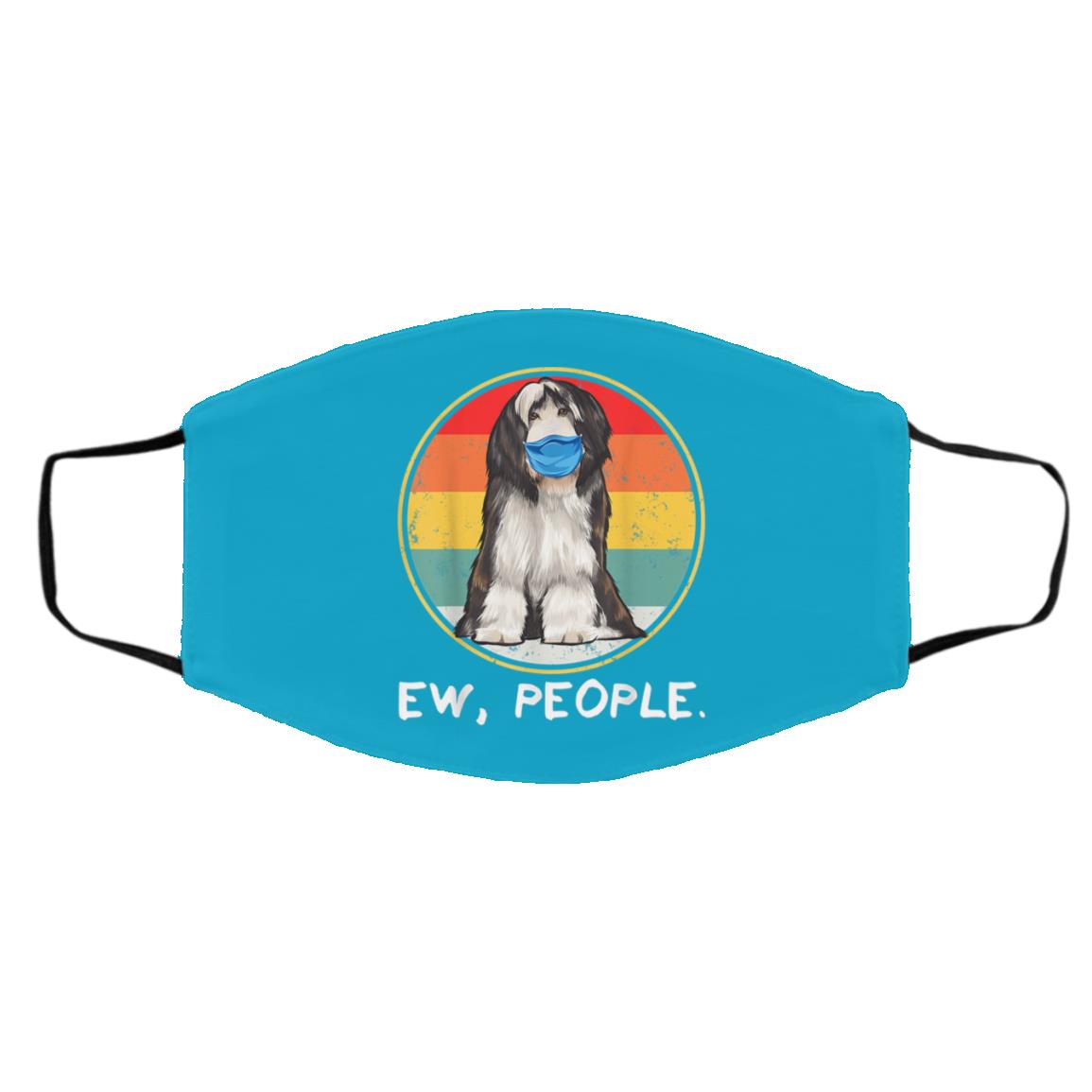 Vintage Ew People Bearded Collie Dog Wearing Face Mask Vintage Ew People Bearded Collie Dog Wearing Face Mask