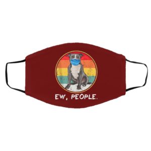 Ew People Staffordshire Bull Terrier Dog Wearing Face Mask