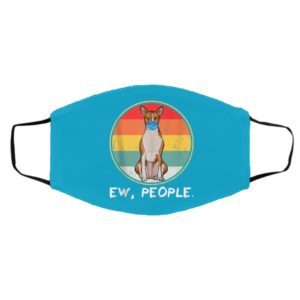 Vintage Ew People Basenji Dog Wearing Face Mask