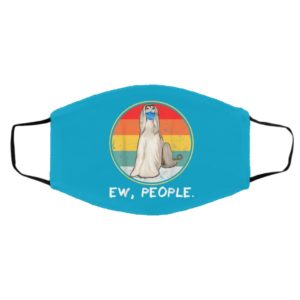 Vintage Ew People Afghan Hound Dog Wearing Face Mask