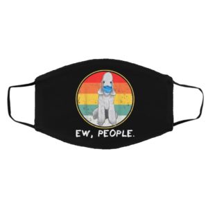 Vintage Ew People Bedlington Terrier Dog Wearing Face Mask