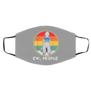 Vintage Ew People Bedlington Terrier Dog Wearing Face Mask