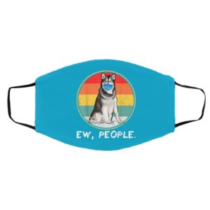 Vintage Ew People Alaskan Malamute Dog Wearing Face Mask