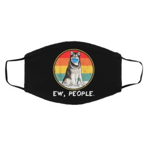 Vintage Ew People Alaskan Malamute Dog Wearing Face Mask