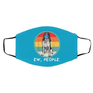 Vintage Ew People Bluetick Coonhound Dog Wearing Face Mask