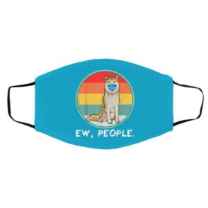 Vintage Ew People Akita Dog Wearing Face Mask