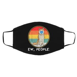 Vintage Ew People Akita Dog Wearing Face Mask