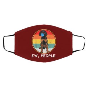 Vintage Ew People Black Tan Coonhound Dog Wearing Face Mask
