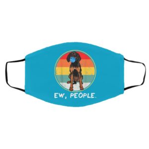Vintage Ew People Black Tan Coonhound Dog Wearing Face Mask