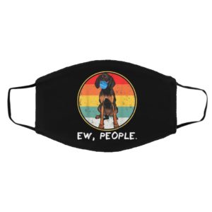Vintage Ew People Black Tan Coonhound Dog Wearing Face Mask