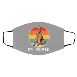 Vintage Ew People Airedale Terrier Dog Wearing Face Mask