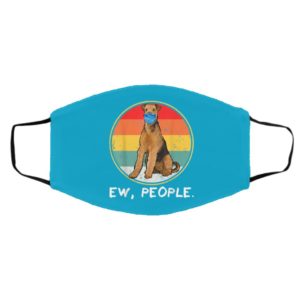 Vintage Ew People Airedale Terrier Dog Wearing Face Mask