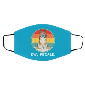 Vintage Ew People Shetland Sheepdog Dog Wearing Face Mask