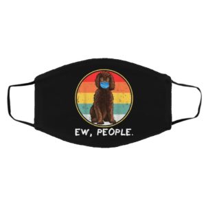 Vintage Ew People Irish Water Spaniel Dog Wearing Face Mask