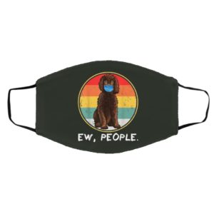 Vintage Ew People Irish Water Spaniel Dog Wearing Face Mask