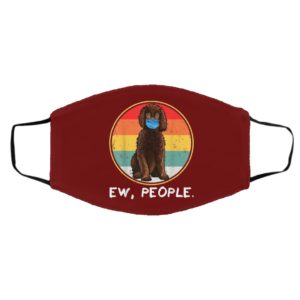 Vintage Ew People Irish Water Spaniel Dog Wearing Face Mask