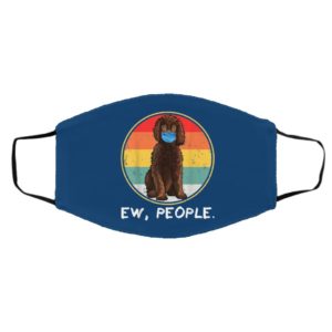 Vintage Ew People Irish Water Spaniel Dog Wearing Face Mask