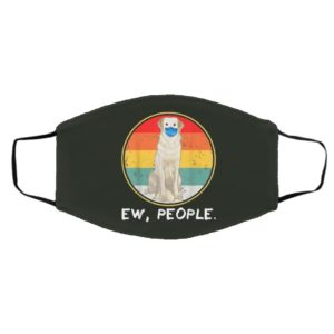 Vintage Ew People Kuvaszok Dog Wearing Face Mask